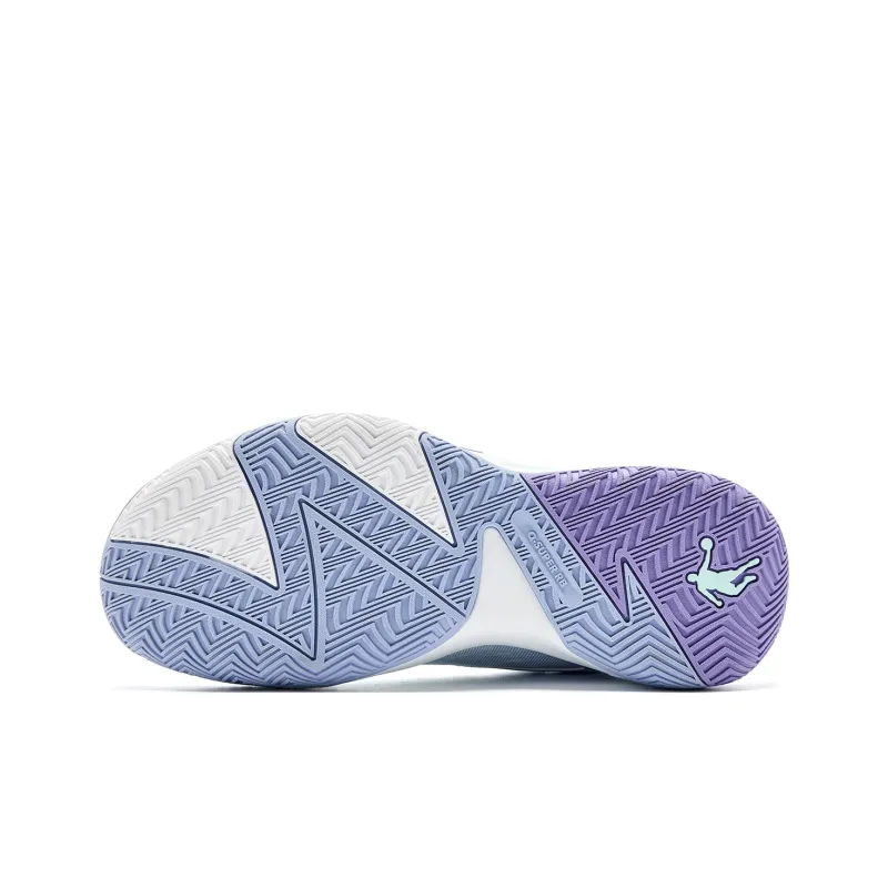 QIAODAN Broken Shadow 5 Cushioning, Wear Resistant Low Top Basketball Shoes Men's Cyan Purple-4