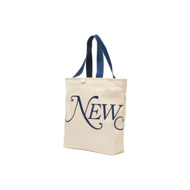 New Era New York Magazine Collaboration Cotton Canvas Tote Bag, Shopping Bag, Canvas Bag, Handbag Women's Beige-1