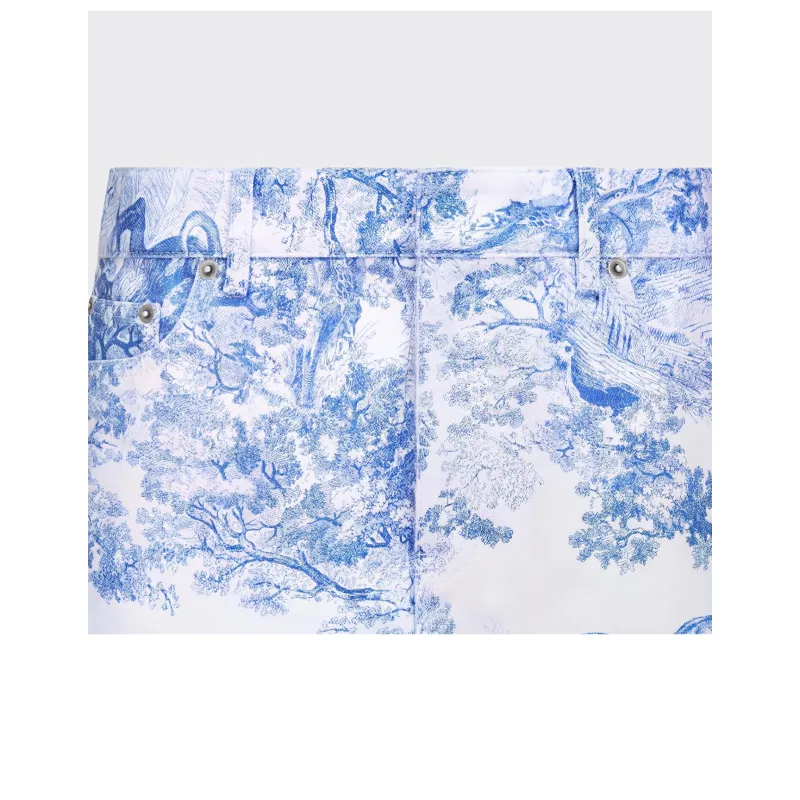 DIOR Quarterly New Products Denim Shorts Women's Blue-4