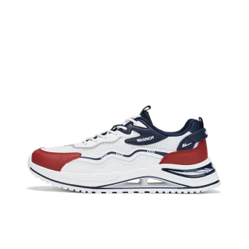Warrior Cushioning, Slip Resistant, And Breathable Low Top Casual Shoes Men's White Blue Red