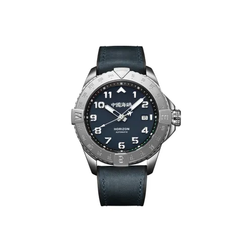 Sea Gull PILOT Automatic Mechanical Movement Silicone Strap Watch Men's Watches Blue Dial