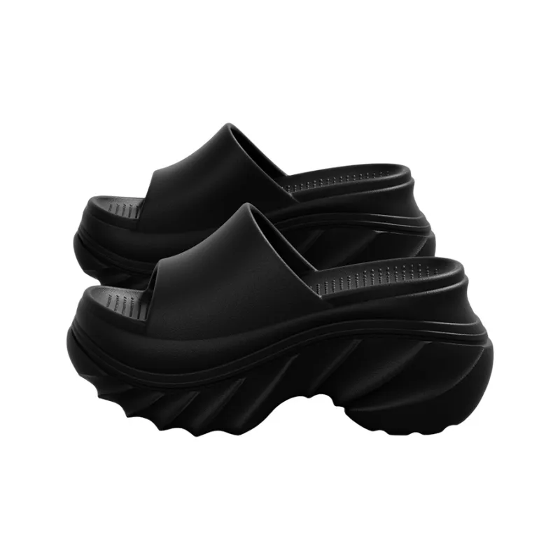Warm Edge Platform Slippers For Women's Summer Fashion, Height Increasing, Indoor Slip on Shoes For Home Use-8