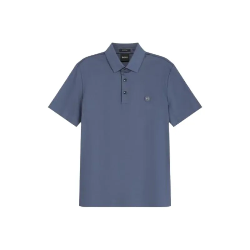 HUGO BOSS Double Monogram Patch Polo Shirt-0