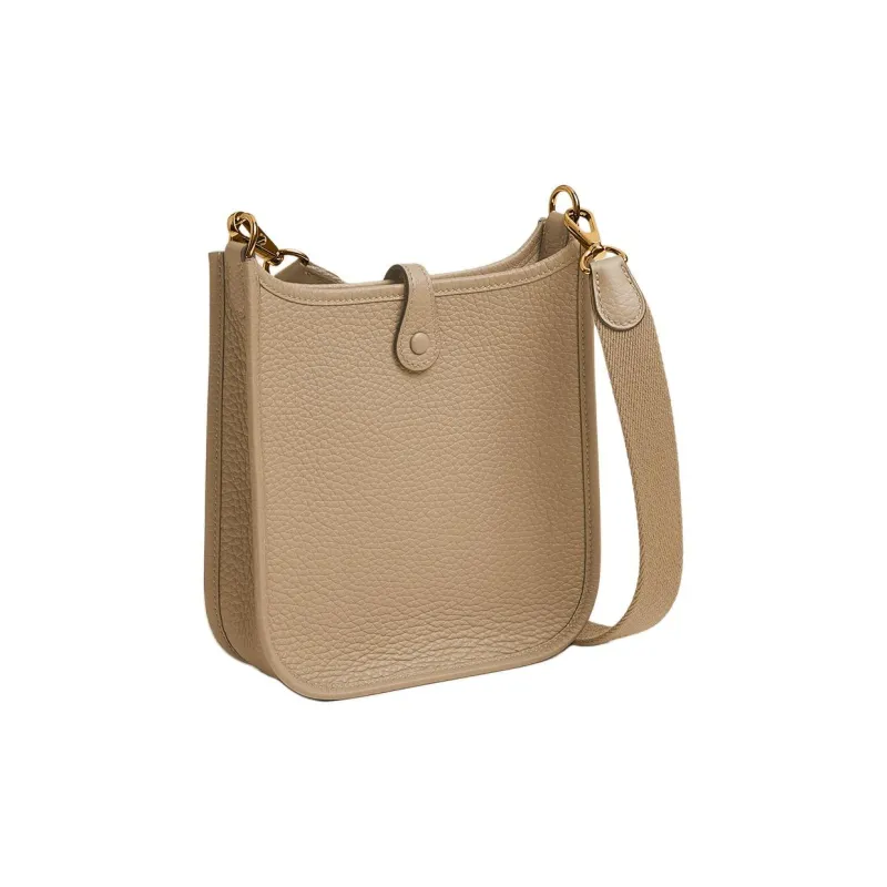 HERMES Evelyne Clemence Bullock Leather Shoulder Bag Women's Trench Coat Beige-2