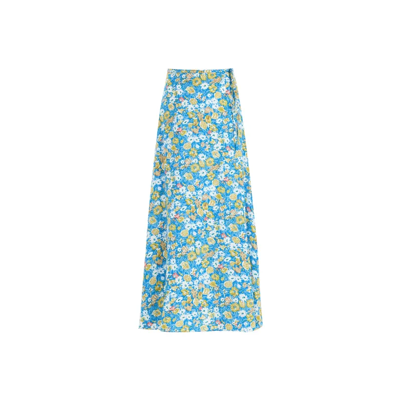 ZAZN Casual Long Skirts Women's Blue-1