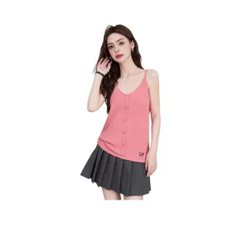 FAWENXIANGZI Tank Tops Women's Dark Pink