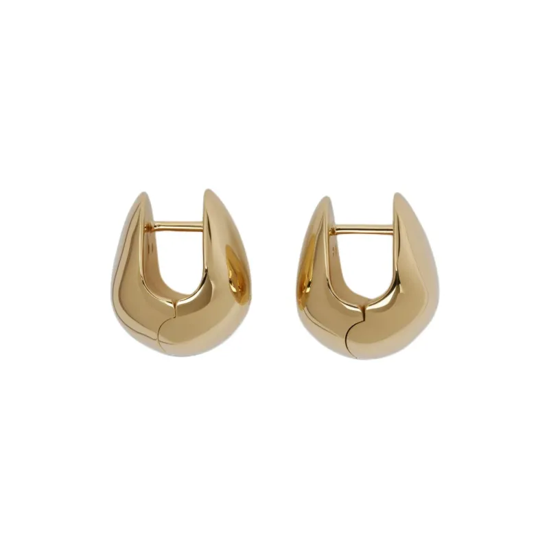 Phoebe Philo Pebble, Sterling Silver, Gold Plated Earrings Unisex Gold-1