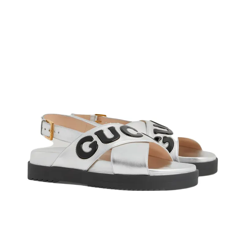 GUCCI One Strap Sandals Women's Silver-2