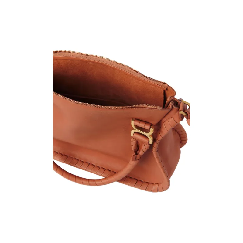 Chloe Marcie Washable Calfskin Shoulder Bag Crossbody Bag Handbag Medium Size Women's Orange-2