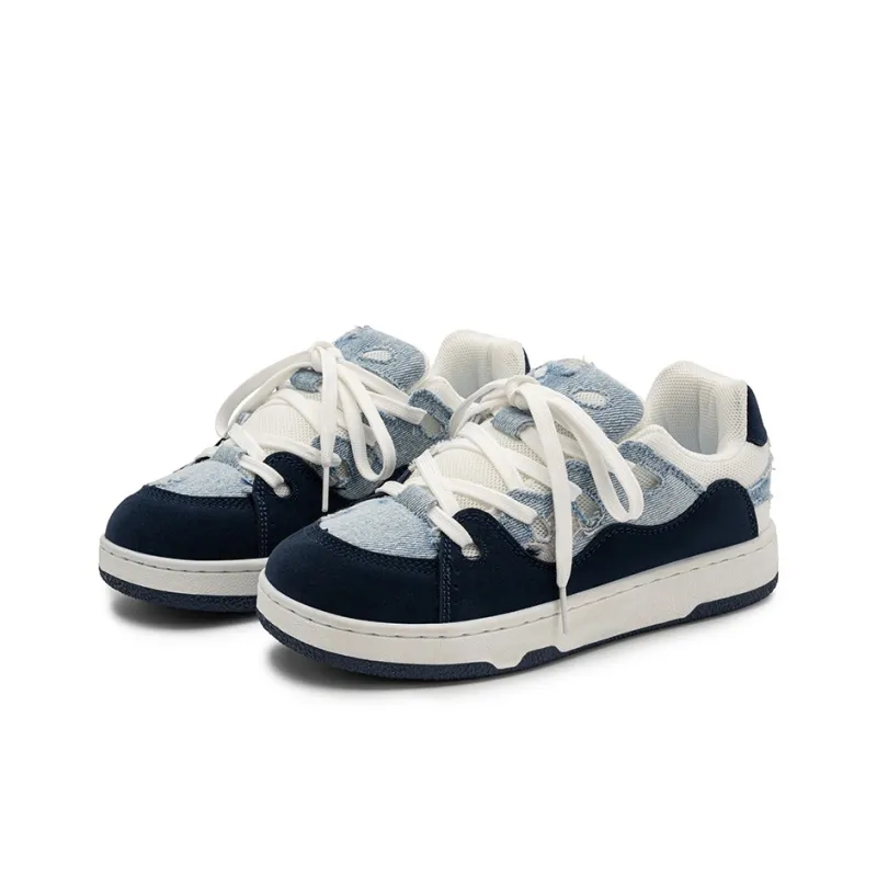 HUANAI Low Top Skateboard Shoes Unisex Light Denim Blue-2