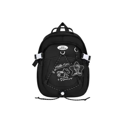 Zgo Sanrio Hello Kitty Collection, Sanrio Collaboration Hello Kitty Polyester Backpack Regular Women's Black