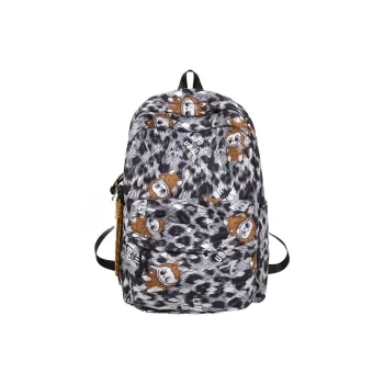 AIBAG Printed And Gold Stamped Fabric Backpack Unisex Multicolor