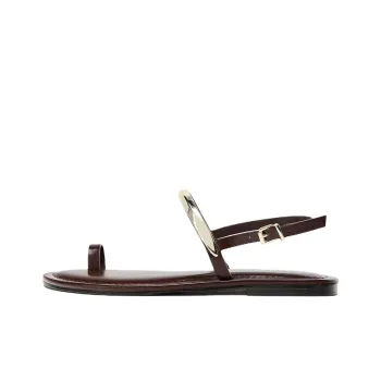 ZARA One Strap Sandals 1cm Women's Brown