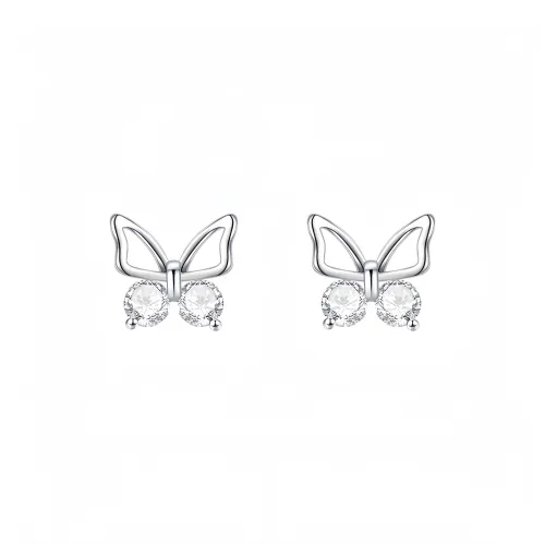 Zocai S295 Silver Stud Earrings Women's