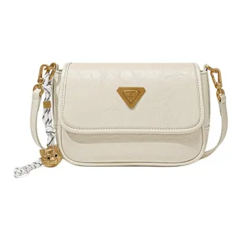 CinvaiKrose Synthetic Leather Underarm Shoulder Bag, Crossbody Bag Small Size Women's Ecru/Black