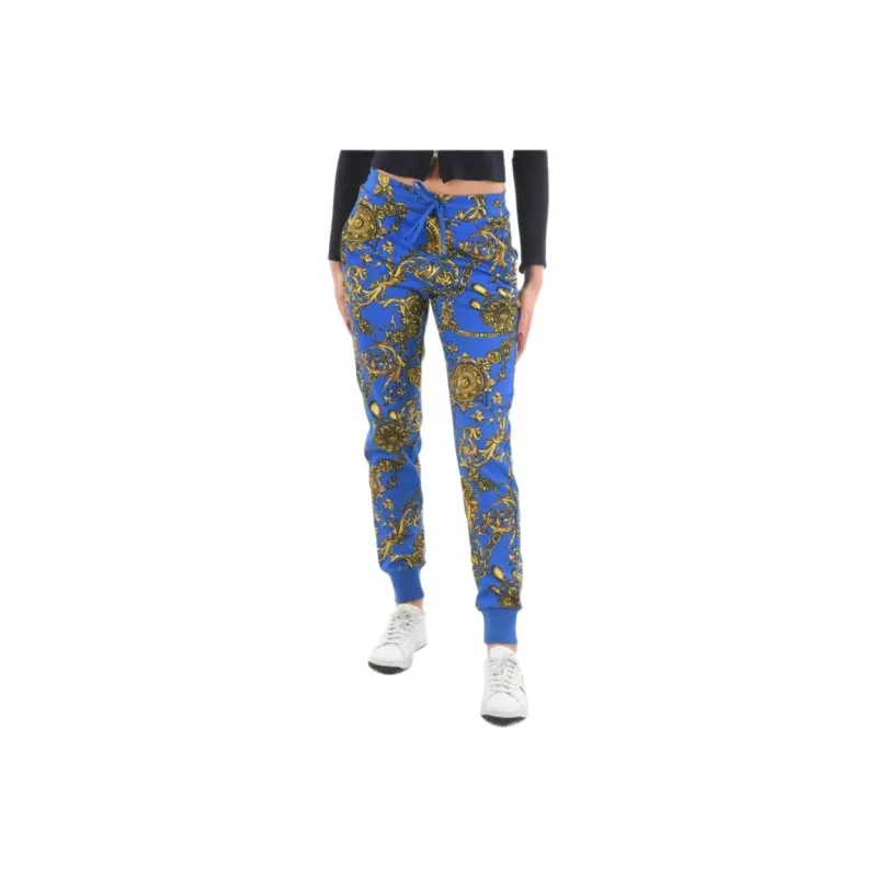 VERSACE Knitted Sweatpants Women's Blue-1
