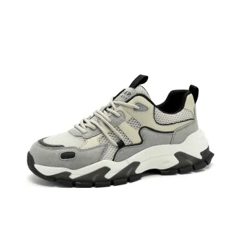 JEEP SPIRIT Black Myth Chunky Sneakers Men Low Top Light Sandy/Climbing Gray