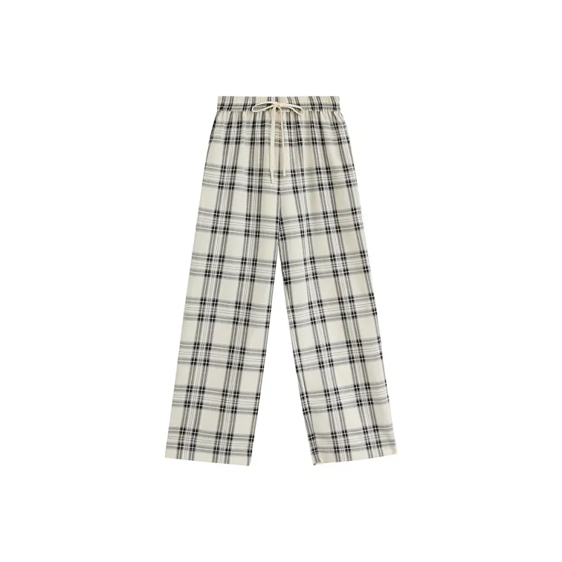Inman Casual Pants Women's Black White Plaid-0