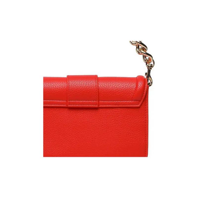 VERSACE JEANS COUTURE Litchi Grain Leather Shoulder Bag, Crossbody Bag, Handbag Trumpets Women's Red-3