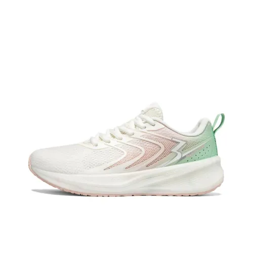 361° Slip Resistant Coverage Abrasion Resistant Low Top Casual Training Sprint Running Shoes Women's White Pink Green