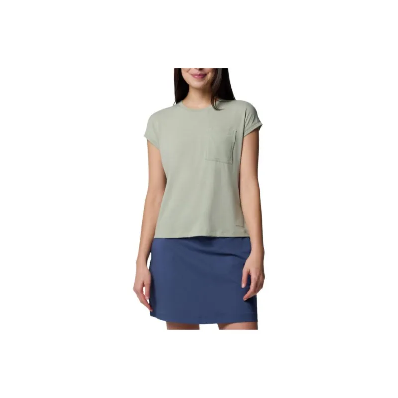 Columbia T Shirt Women's Gray Green-0