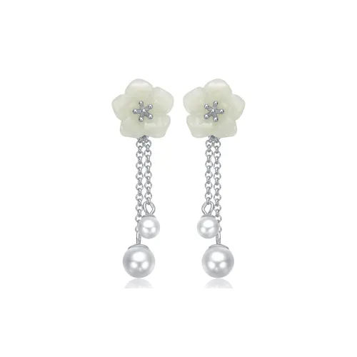 MARY WINDSOR Earrings Pale Greenish White Jade Women's