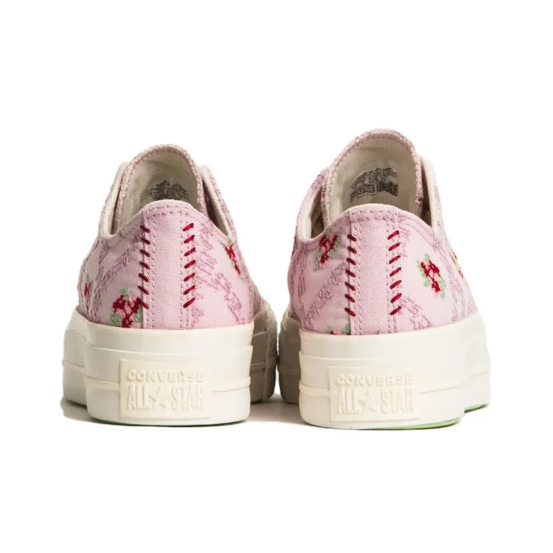 Converse Women's Chuck Taylor All Star Lift Platform Low 'Cross Stitch Roses' Women's-2