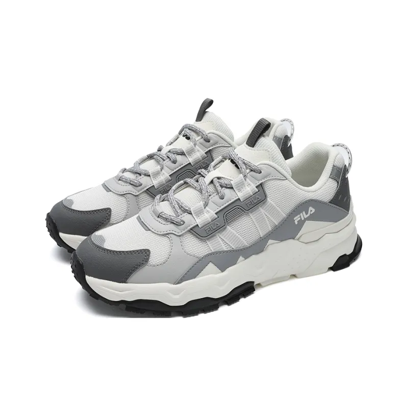 FILA Trek 1S Baby's Breath Abrasion Resistant Breathable Low Top Casual Shoes Men's White Gray-2