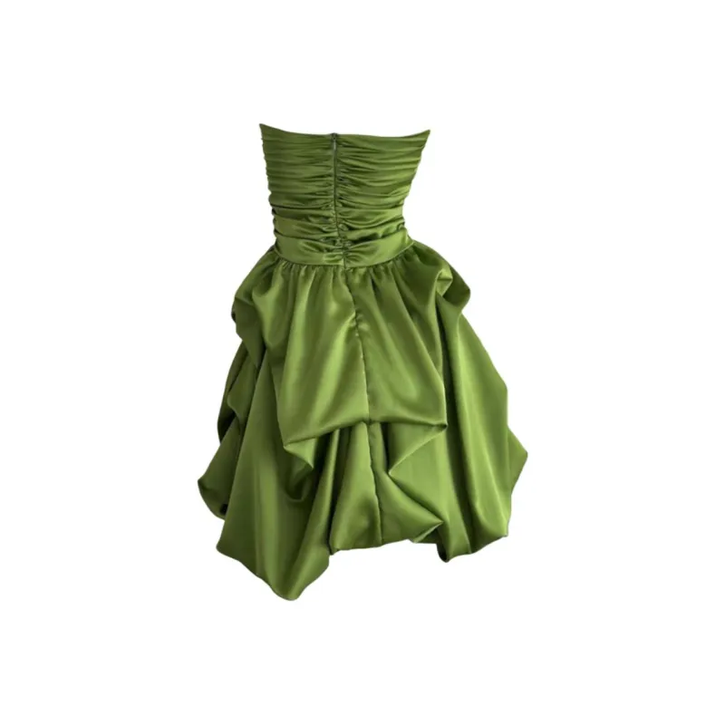 DOKZB Sleeveless Dresses Women's Green-1