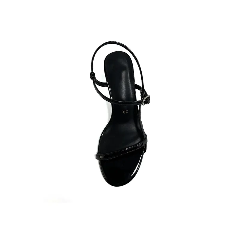 MABEL&CO One Strap Sandals 6cm Women's Black-2