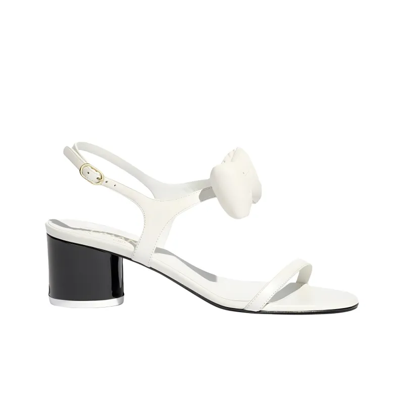 CHANEL 25P One Strap Sandals 5.5cm Women's White-1