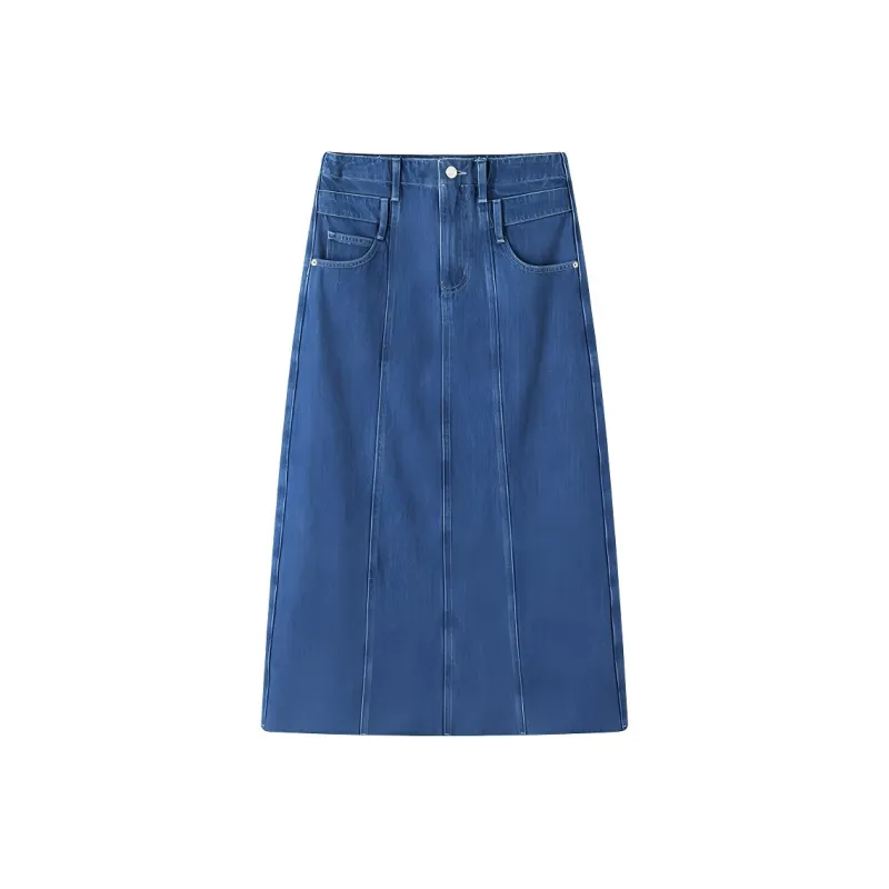 NAVIGARE Denim Long Skirt Women's-6