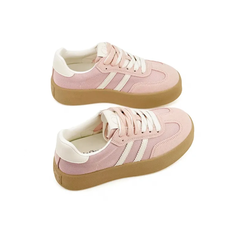 La Chapelle Slip Resistant, Abrasion Resistant, Lightweight Low Top Skateboard Shoes Women's Pink-3