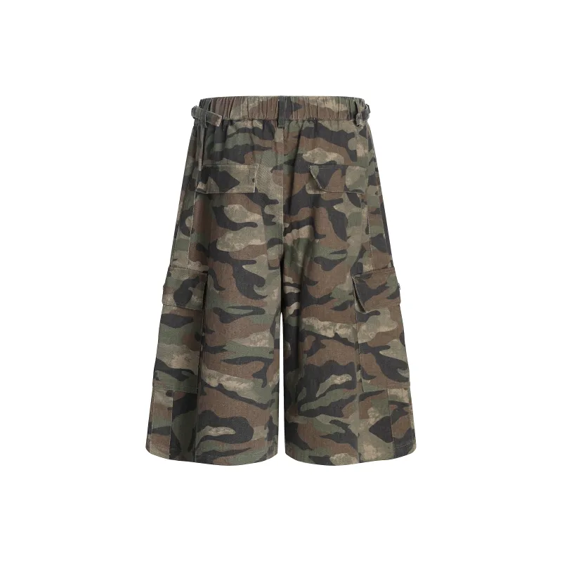 STRUCKCOOL Cargo Shorts Unisex Green Camouflage-1