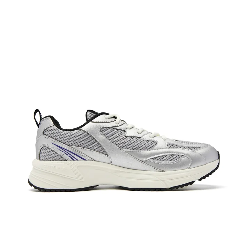 QIAODAN Anti Slip Wear Resistant Low Top Casual Shoes Men's Gray Silver-1