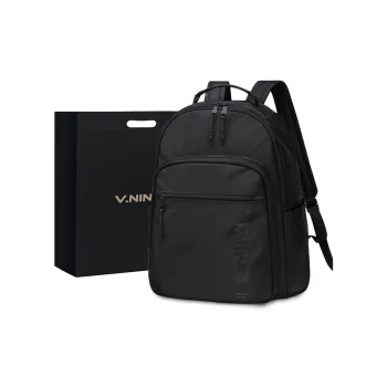 V.NINE Fabric Backpack Regular Unisex Moon Gray/Obsidian Black