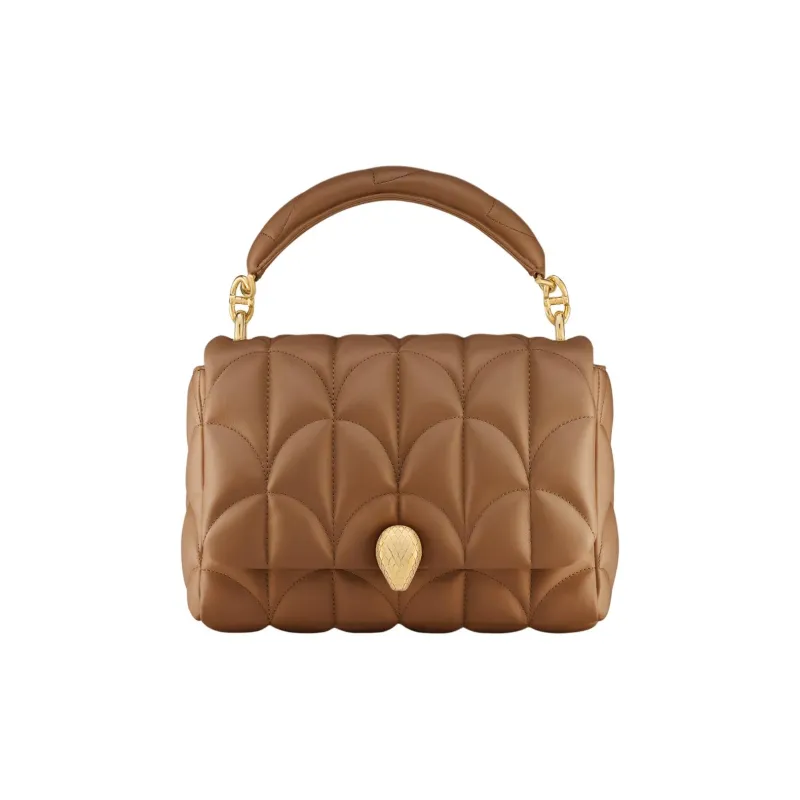 BVLGARI Serpenti Sugarloaf Calfskin Shoulder Bag, Crossbody Bag, Handbag Women's Brown-0