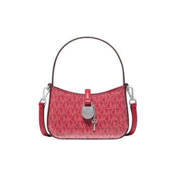 MICHAEL KORS Lyra Canvas Shoulder Bag Crossbody Bag Handbag Extra Small Women's Red
