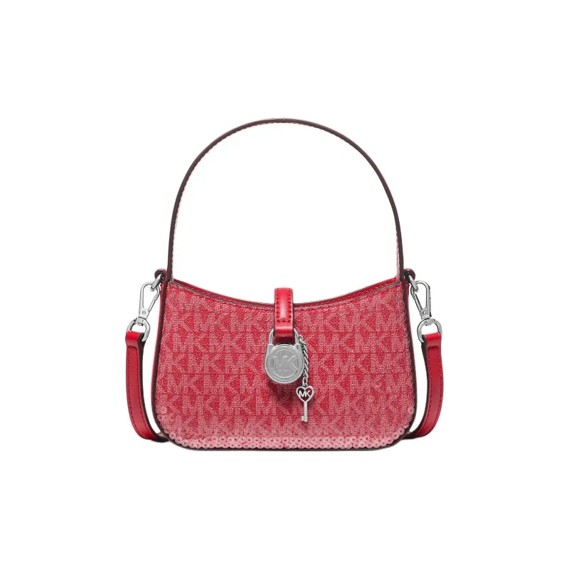 MICHAEL KORS Lyra Canvas Shoulder Bag Crossbody Bag Handbag Extra Small Women's Red-0