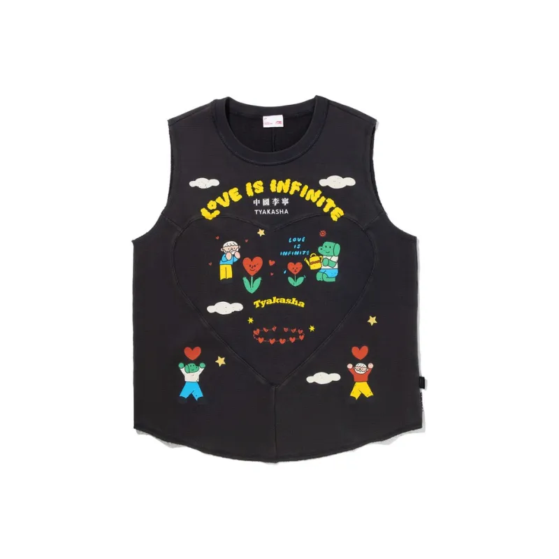 LiNing x TAKASHA,LIANMINGKUAN Sport Vests Women's Charcoal Black-0