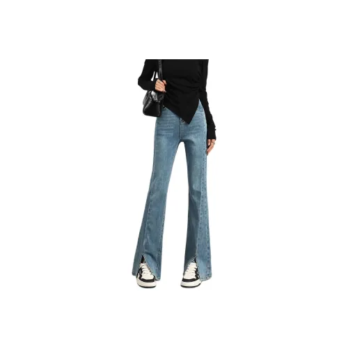 FAWENXIANGZI Jeans Women's Light Blue