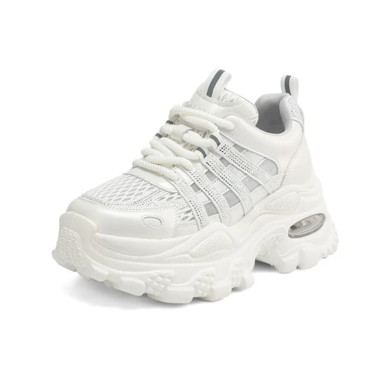 BOERDIQI Breathable Height Increase Low Top Chunky Sneakers Women's-1