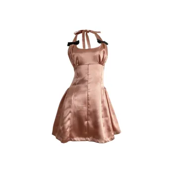DOKZB Sleeveless Dresses Women's Gold Plated Orange