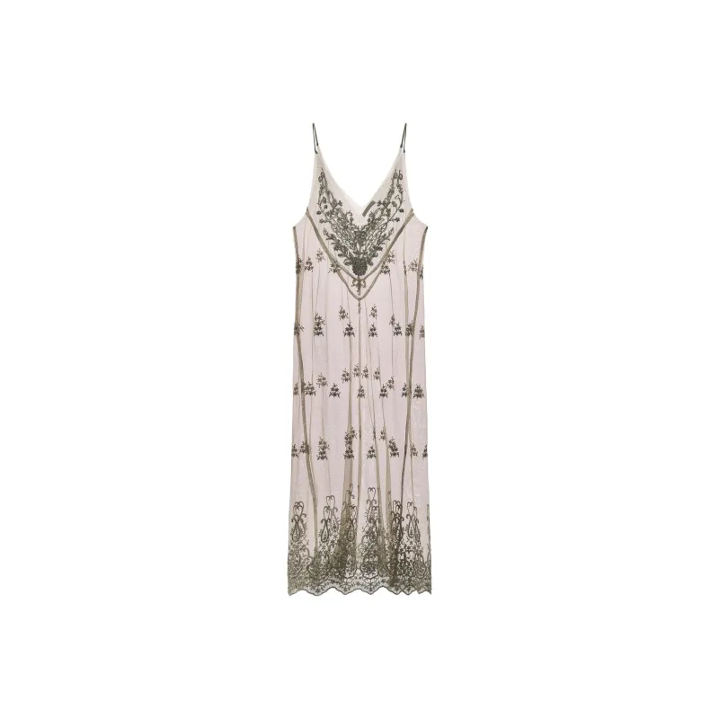 ZARA Slip Dresses Women's Dark Taupe-0