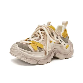 HR Low Top Chunky Sneakers Women's Beige Yellow