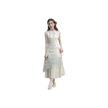 Flowers In Water Short Sleeved Dress Women's