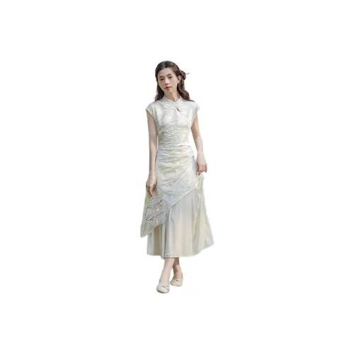 Flowers In Water Short Sleeved Dress Women's