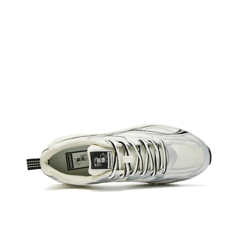 QIAODAN Slip Resistant And Abrasion Resistant Coverage Low Top Casual Shoes Men's Ivory White Silver-3