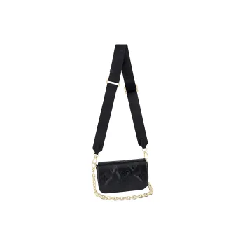 LOUIS VUITTON Wallet On Strap Bubblegram Black