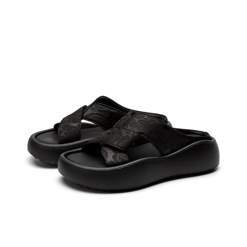 JOSINY Slide Slippers Women's Beige/Black-6